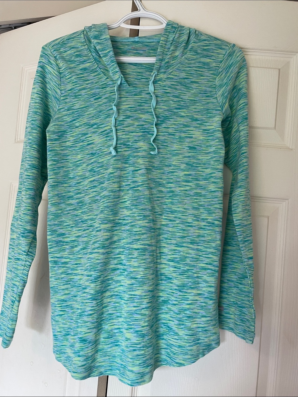 Columbia Teal Multi Space-Dye Hooded Pullover